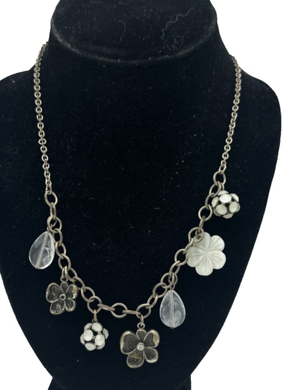 American Eagle Necklace Fashion Jewelry Flower Charms 19" Cottage Core Romantic